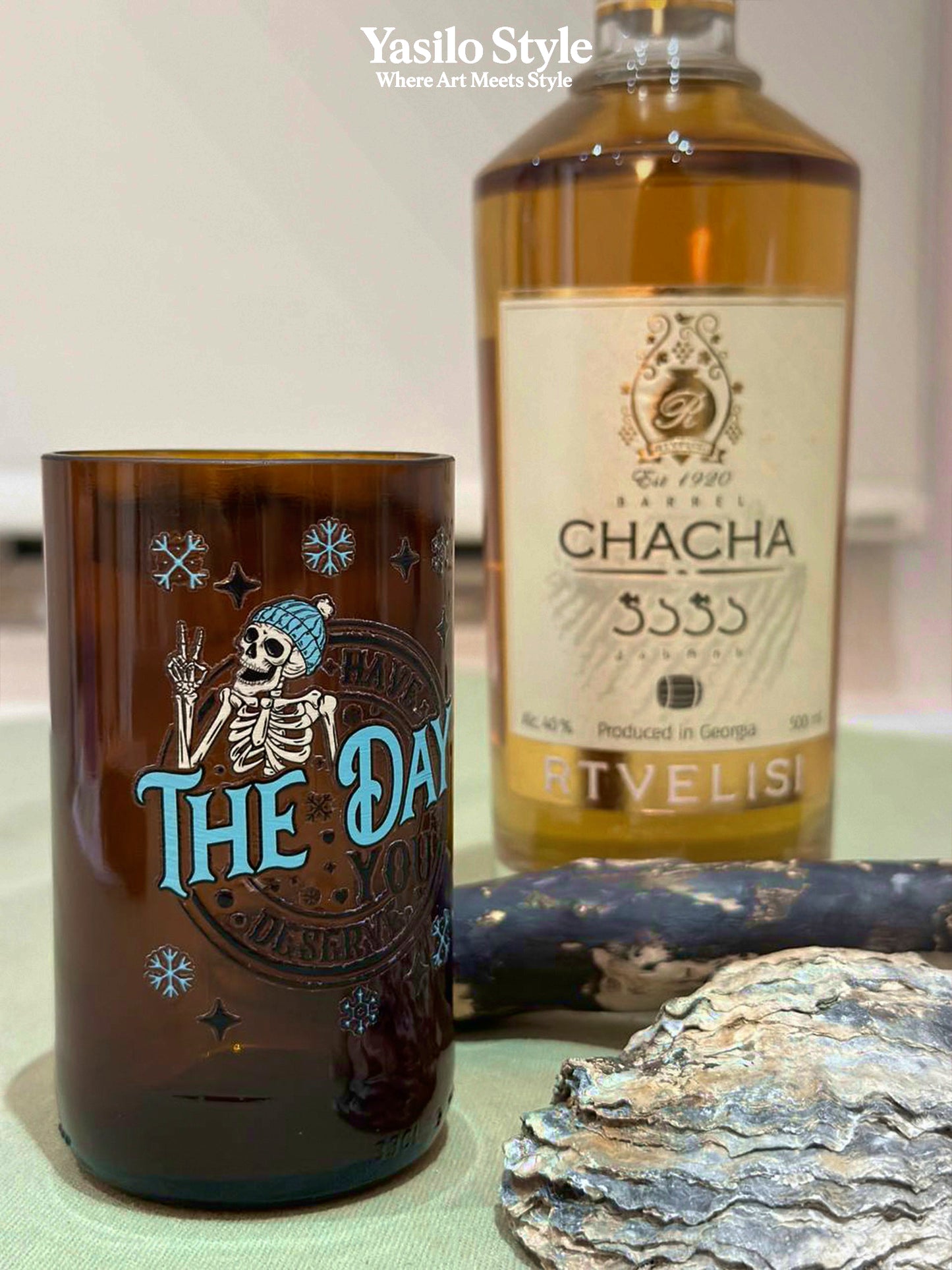 Funny Winter Skeleton | Handmade Recycle Mug