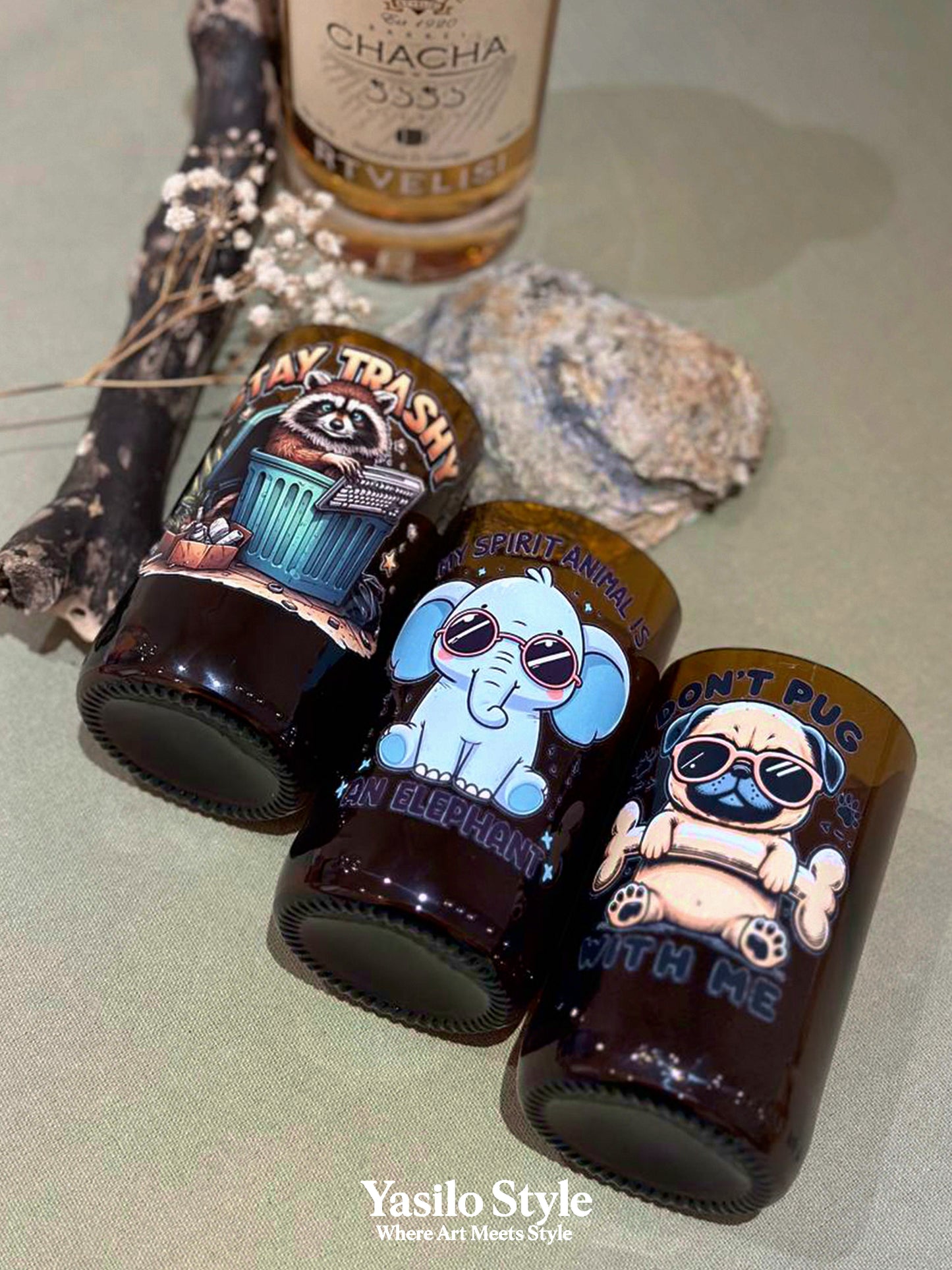 Cool Pug Upcycled Glass | Don't Pug With Me