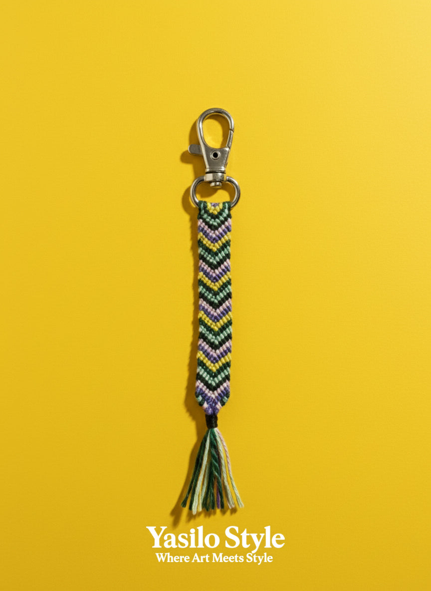 Woven Chevron Keychains