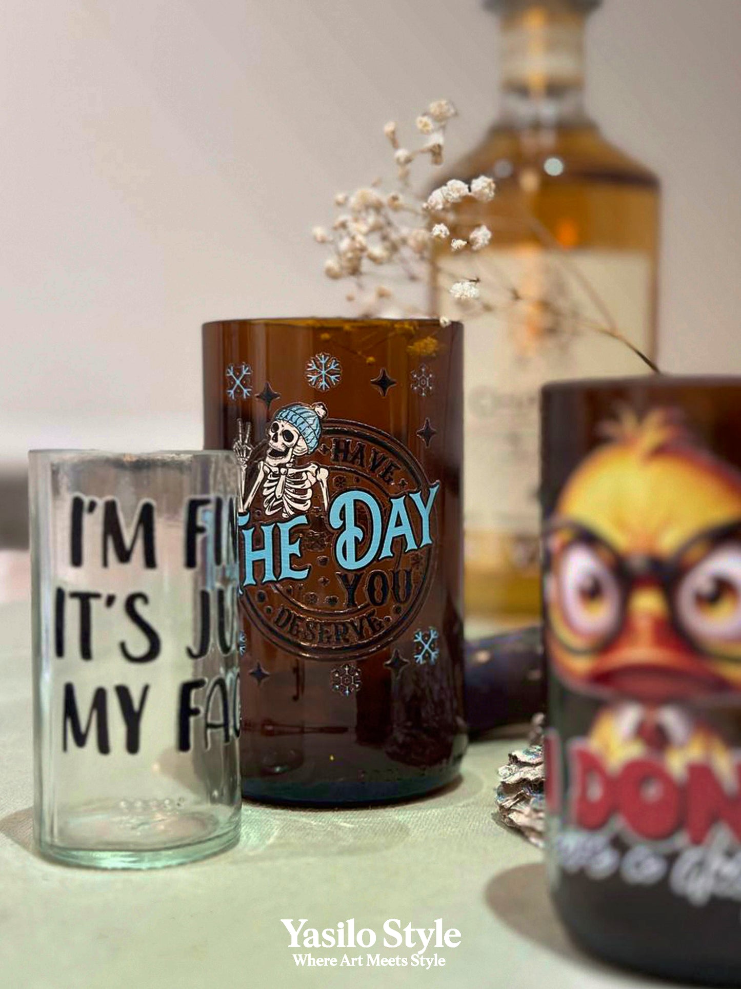 Funny Winter Skeleton | Handmade Recycle Mug