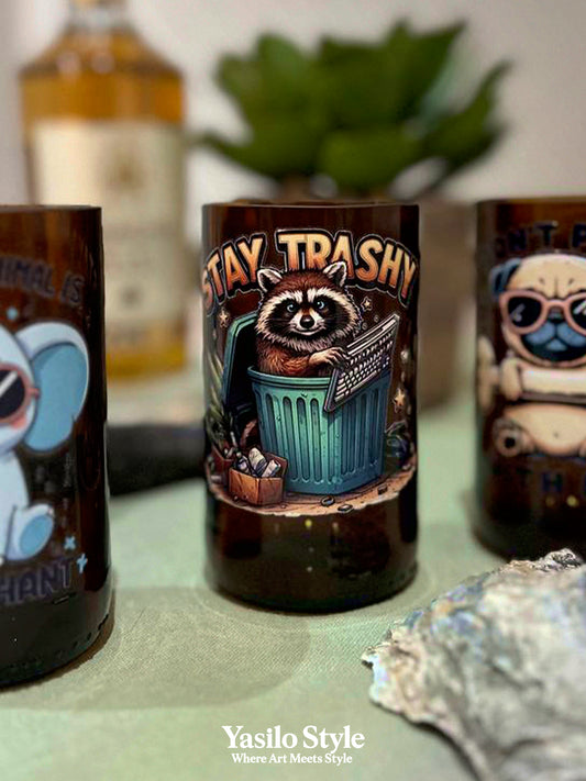 Stay Trashy!  Recycled Mug Glass | Handmade Glass Mug