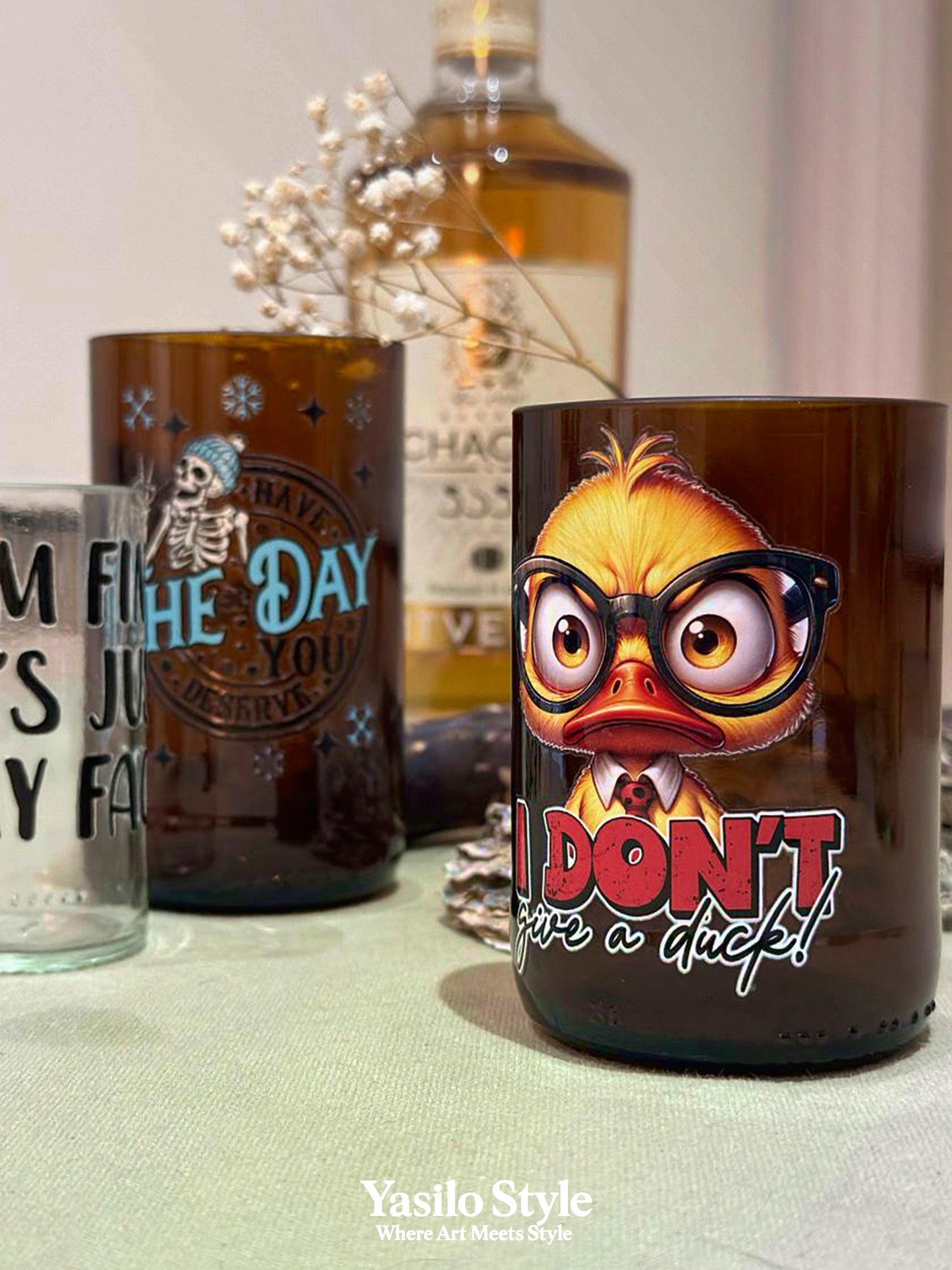 Novelty Duck Quote Glass | Handmade Eco-Friendly