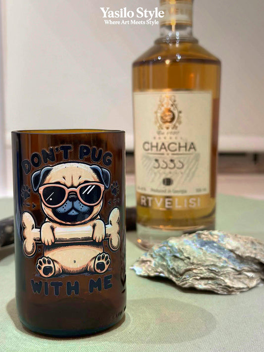 Cool Pug Upcycled Glass | Don't Pug With Me