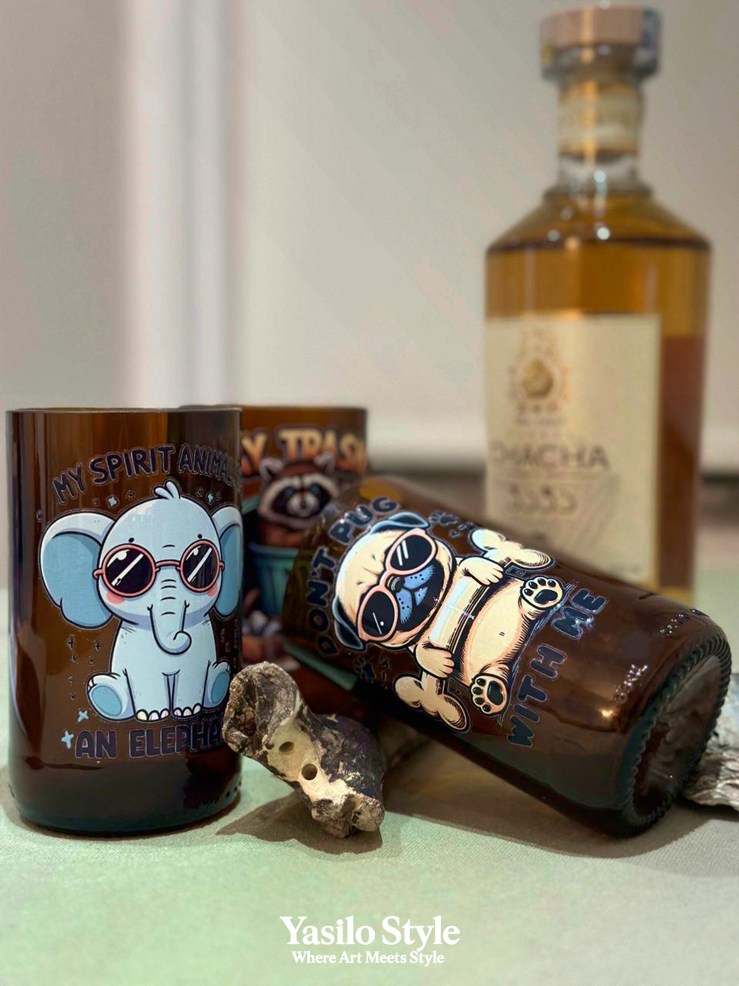 Cool Pug Upcycled Glass | Don't Pug With Me